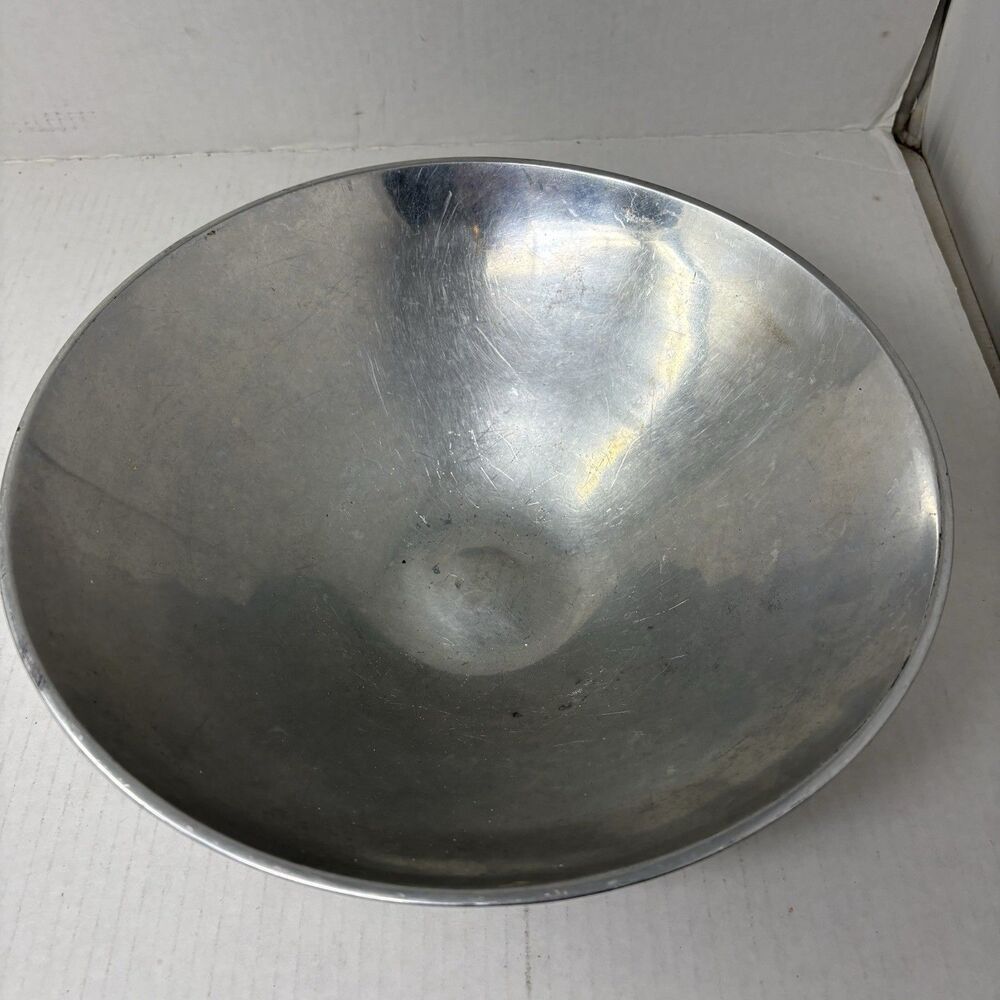 Vintage Designco Polished Aluminum Centerpiece Bowl Made In India MCM Art
